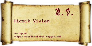 Micsik Vivien névjegykártya